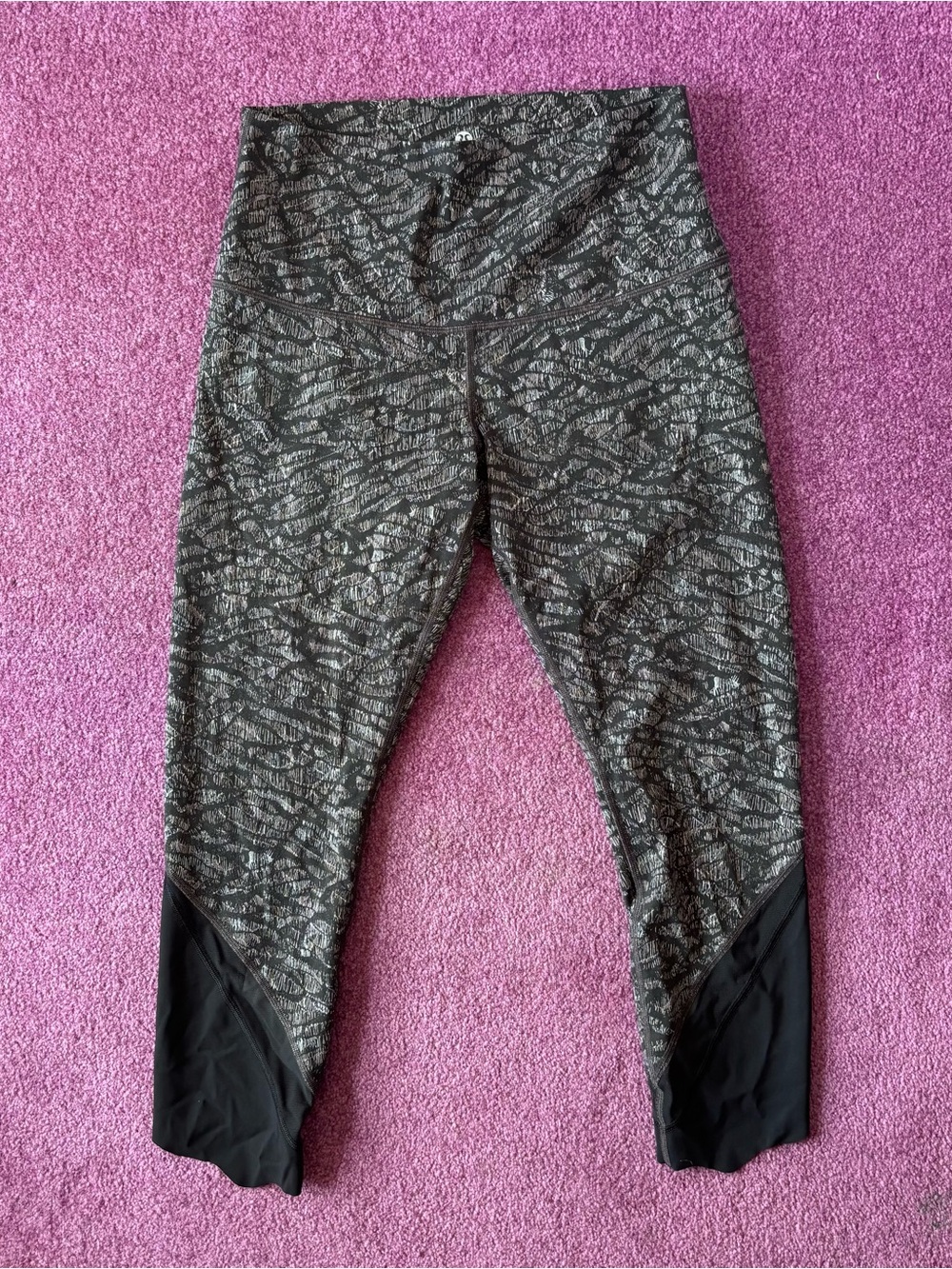 lululemon athletica Gray & Black Patterned High-Rise Leggings